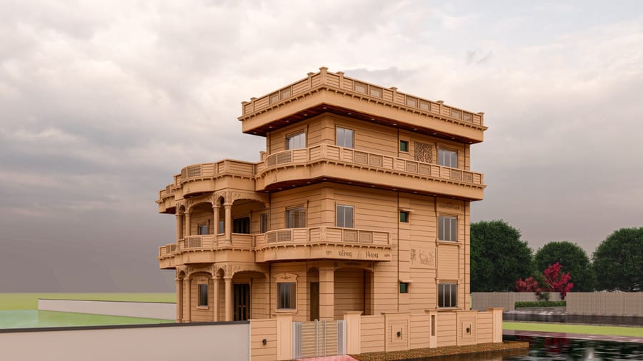 Jodhpur sandstone facade detail
